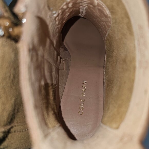 NEW Cole Haan Naia Ankle Boot Womens 8 Golden Toffee Suede Western Cowgirl Fall - Picture 11 of 14